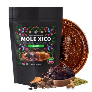 Authentic Artisan Mole Xico Veracruz 1.1 Lb (455gr) Sweet Flavor | Artesanal Mole VeracruzanoSabor Semi-Dulce | Premium Quality Ingredients, All Natural, No GMO´s, No Additives. Imported From Veracruz Mexico. Dried Snack