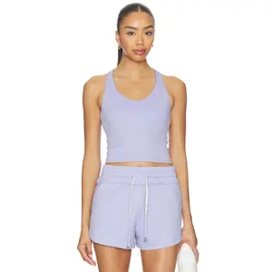 Vuori Halo Performance Crop Tank in Hyacinth Heather