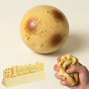 Crunchy Potato Squishy Toy, Crispy Sound Fake Food Squeeze Fidget Toy, Soft Sensory Stress Relief Desk Toy, 1pc