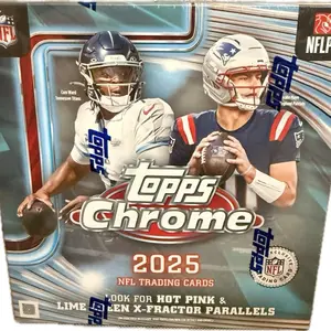 2025 Topps Chrome NFL Mega Box Set, Sports Cards Packs, Trade Card Box Blasters