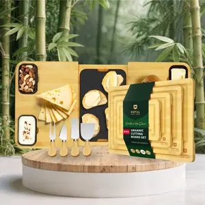 [18] Cheese Board Slate Plate Set & Cutting Board Set of 4