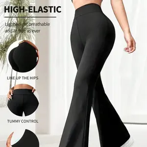 Summer Thin Yoga Pants Women's High-Waist Straight-Leg Wide-Leggings