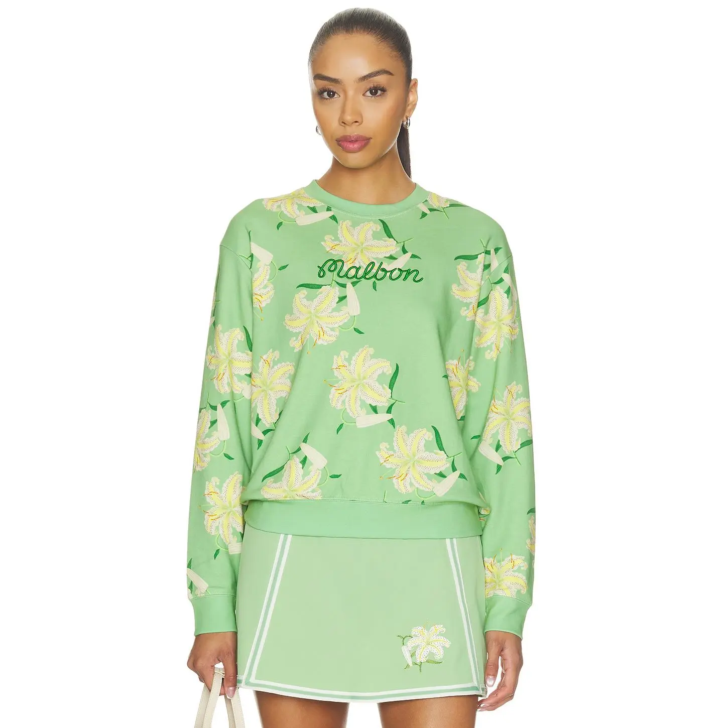 Malbon X Markarian Adeline Crewneck Sweatshirt in Fair Green