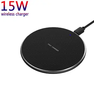 15W Wireless Charger, Round Shape Fast Charger with Anti-slip Mat & Data Cable, Type-C Phone Accessories for iPhone Square Smartphone Cellphone Mobile Charging Game, Electronic Device