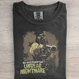 Retro Red Dead Undead Shirt, Vintage Red Dead Redemption Graphic Tee, Video Game Apparel, Undead Outlaw T-shirt, Gaming Fan Gift, Unisex Cowboy Shirt, Red Dead Zombies Tee