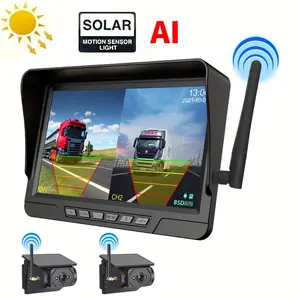 9600mAh Solar RV Backup Camera | Wireless Magnetic Mount | 7" Split-Screen IPS Monitor | 1080P FHD Night Vision & Recording | Fit Gooseneck/Fifth Wheel/Trailer/Truck  #ValentinesGift  #SolarRVBackupCamera High Definition