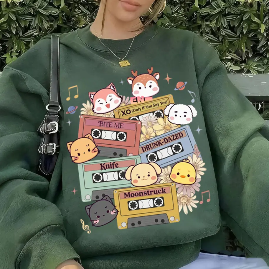 En Cassette Song Inspired Sweatshirt, Gift For Engene, Kpop Fan Merch, Graphic Tees For Women, Trending Kpop Boy Group Tops