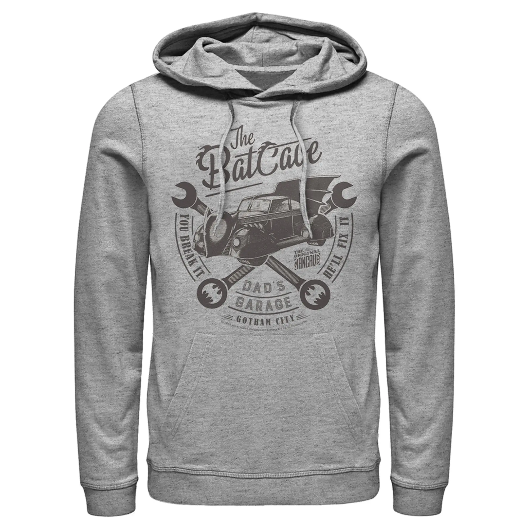 Men's Batman Bat Cave Dad's Garage Pull Over Hoodie