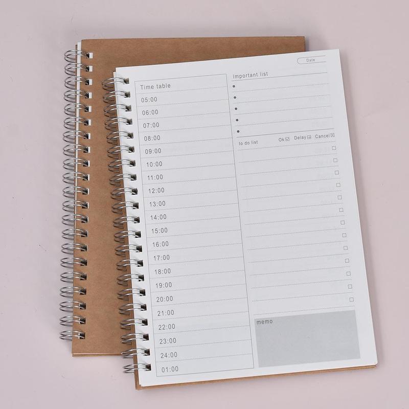 Personal Timetable Notebook Time Management Notebook, 1 Count Spiral Notebook, Daily Notebook, Coil ...