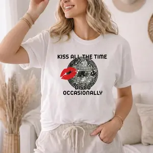 [Sale Up To 50%] Kiss All The Time Disco Occasionally Shirt, Gift, Graphic Tee, Gift for Harry Styles Fans
