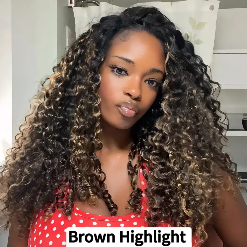 Half Wig Brown Highlight