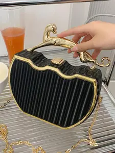 Women's Elegant Chain Strap Crossbody Bag, Trendy Versatile High-quality Daily Commuting Bag, Girl Fashionable Shopping Bag, Elegant Commuter Bag, Elegant Embossed Bag