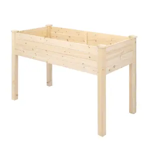 CalidoCasa Raised Wooden Garden Bed Planter Box with Stand Elevated Outdoor Planting Frame for Vegetables Herbs Flowers Patio Balcony Backyard Gardening Beginners and Home Growers