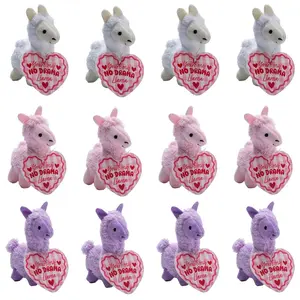 Stuffed Llama Valentine Exchanges with Card for 12