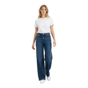 Wax Jean - Y2K Style Low Rise Wide Leg Jeans in Soft Lyocell Blend (31.5" Inseam) - 90418