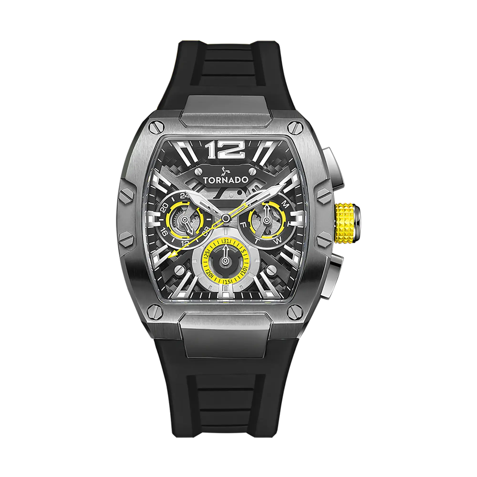 XENITH Multi-Function Male Watch, Grey Metal Fashion Accessory for Casual Wear
