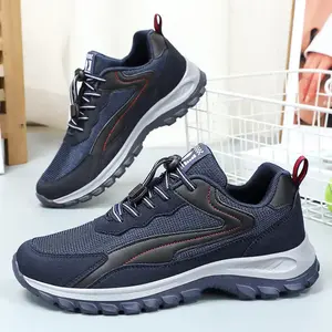 Men's All-Season Breathable Mesh Sneakers - Low-Top Athletic Walking Shoes with Arch Support, Cushioned Comfort & Arch Stabilization - Elastic Lace-Up Closure, Arch Support Insole - Black/Blue/Grey/Red Color Options - Ideal for Running, Gym, Hikin