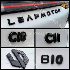 2026 New For Leapmotor C10 C16 C11 B10 Blackened Car Emblem Letter Sticker Black Warrior Exterior Modification Accessories For your Car
