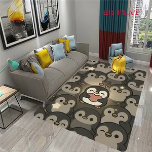 Penguin Love Night Star Penguin Love Night Star Print 2D FLAT Pattern Fashion Creative Carpet Corridor Balcony Carpet Bathroom Door Mat Home Decoration Living Room Bedroom Bedside Carpet Halloween Christmas Gift Birthda