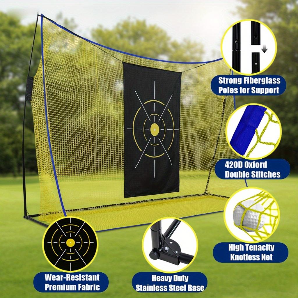 A Golf Practice Net Featuring a Spacious 10X7-Foot Mesh, Complete with a Target Fabric. This Personal Practice Range Is Crafted for Golfers, Suitable for Both Indoor And Outdoor Use