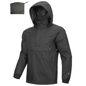 Outdoor Ventures Mens Rain Jacket Waterproof Lightweight Packable Rain Pullover coat windbreaker for Hiking Golf Running