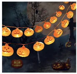 RioGree Halloween Decorations 9Ft 20LED Pumpkin String Lights, 2 Model Battery Operated Halloween Decor Pumpkin LED Lights, Thanksgiving Christmas Halloween Decorations for Home Indoor Outdoor…