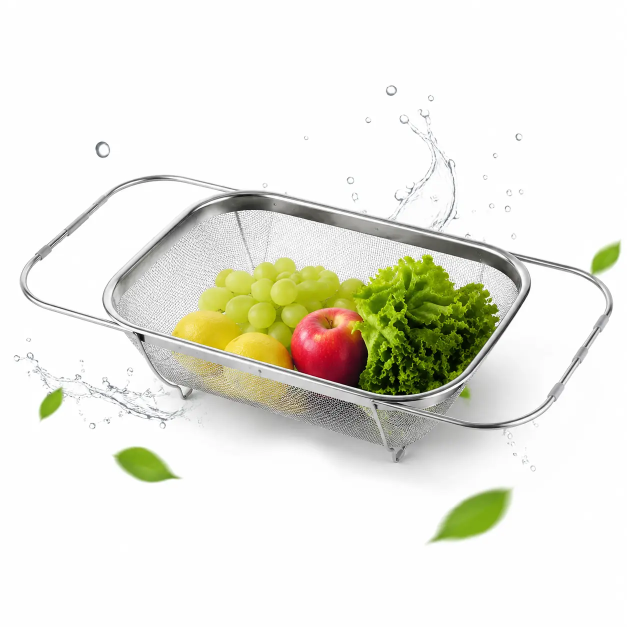 Stainless Steel Kitchen Sink Drainer Basket, Adjustable Design, Collapsible Strainers for Kitchen, Rust and Mold Resistant, Durable and Easy to Clean, Perfect for Home Use