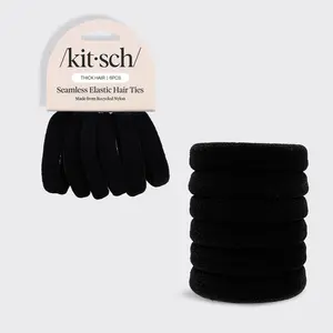 Recycled Nylon Thick Elastics 6pc- Black