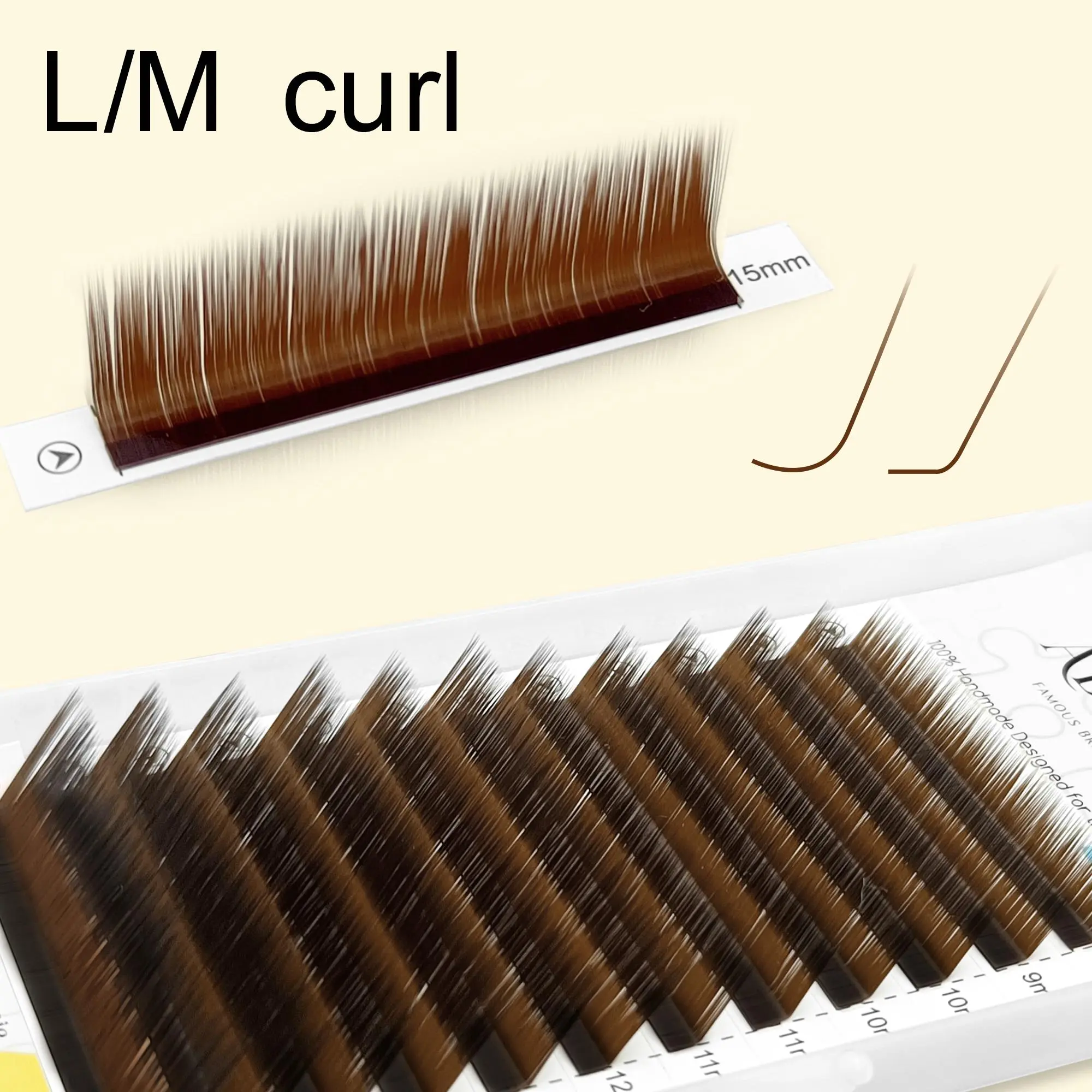 Abonnie L M Curl Brown Classic Individual Eyelashes Russian Volume Lashes 2026 New