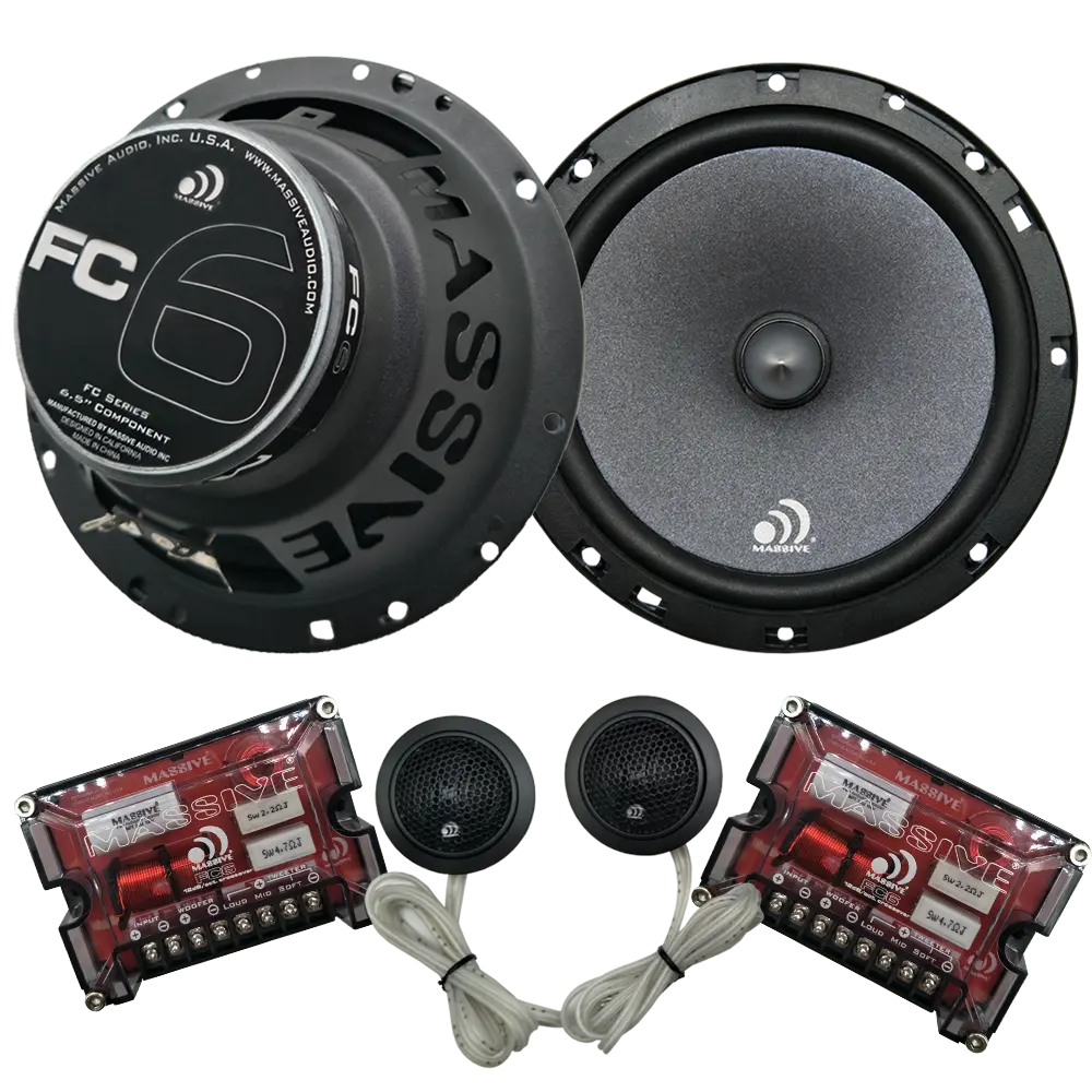 FC6 - 6.5" 150 Watts RMS Component Kit Speakers Pair with High-Energy Y30 Magnets & 12dB Linkwitz–Riley Crossover for Accurate Sound Reproduction