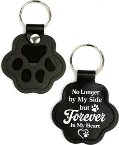 Pet Memorial Gifts for   Cute Leather Paw   Keepsake Keyring for Bag Purse Paw Charm Key Holder