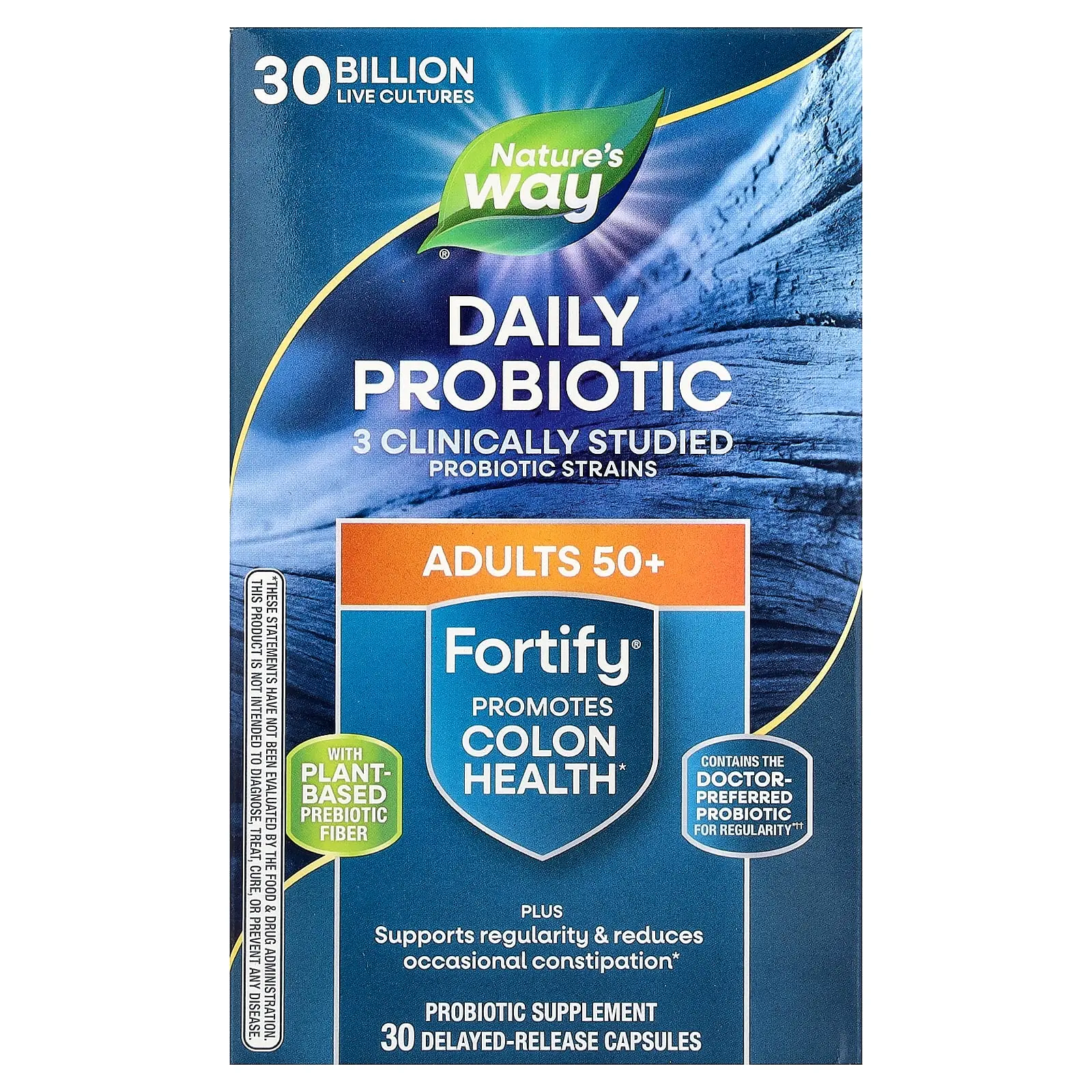 Nature's Way Fortify®, Daily Probiotic, Adults 50+, 30 Delayed-Release Capsules