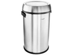 Elama 65 Liter Large 17 Gallon Swing Lid Stainless Steel Cylindrical Trash Bin