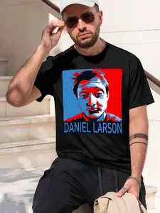 DANIEL LARSON 2026 new model Black/White Tee Stylish & Comfortable Loose Crew Neck Short Sleeve T-shirts Versatile On Trend Eye Catching Printed Graphic Casual Tee for Daily Wear Outings & Leisure