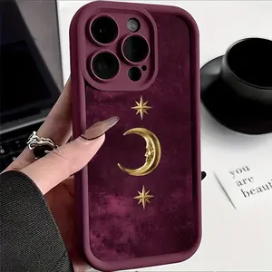 Dreamy Star Moon Phone Case for iPhone Series, Wide Compatibility, Creative Design, Fashionable Protection, Perfect Birthday Gift, Music Lovers, Cover