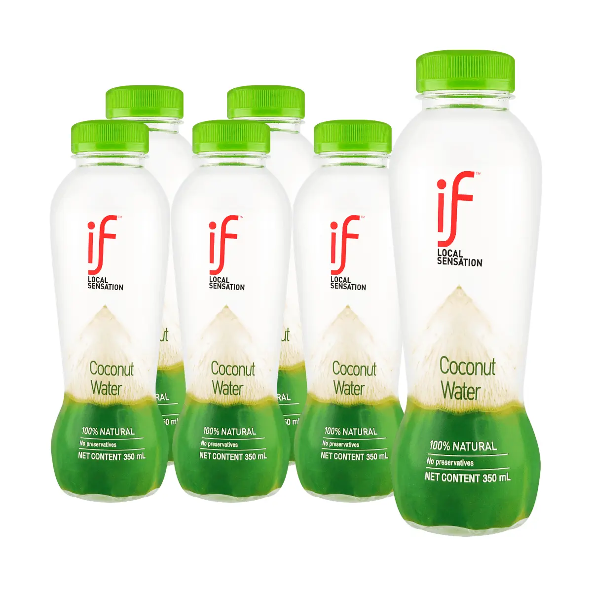 IF 100% Pure Coconut Water, NFC Young Coconut Juice, No Additives, 350ml x 6 Pack - Refreshing & Natural Hydration