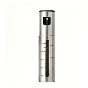 Stainless Steel Glass Transparent Oil Spray Bottle with Visible Scale, Kitchen Oil Dispenser