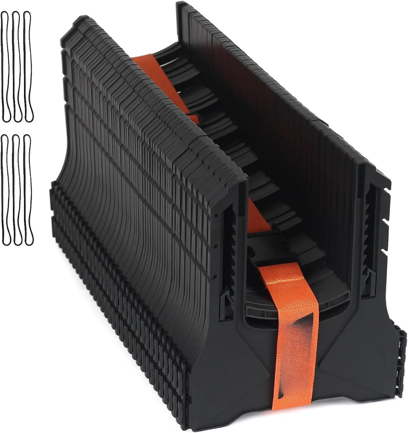 30FT RV Sewer Hose Support, Black Tank Hose Holder with Rubber Band and Carry strap, Easy to Adjust Height for Camper Travel