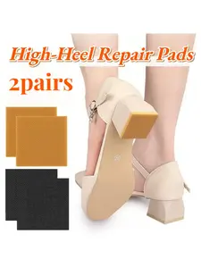 2-Pack Heel Pads & Insoles: High-Heel Repair Patches, Anti-Slip Square Heel Repair Pads, Noise-Reducing Sole Patches, Boot Heel Replacement Parts, Anti-Abrasion Heel Stickers, Boot Heel Repair Patches—Suitable for Men's and Women's Shoes