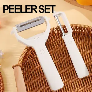 2026 New 2-In-1 Peeler Vegetable Peeler, Multifunction Vegetable Peeler Julienne Peeler for Kitchen, Kitchen Fruit Peeling Chopping Tool, Essential Cooking Accessory for kitchen, Fruit, ginger, Carrot, Veggie, Potatoes Peeler, Good Sturdy (2PCS)