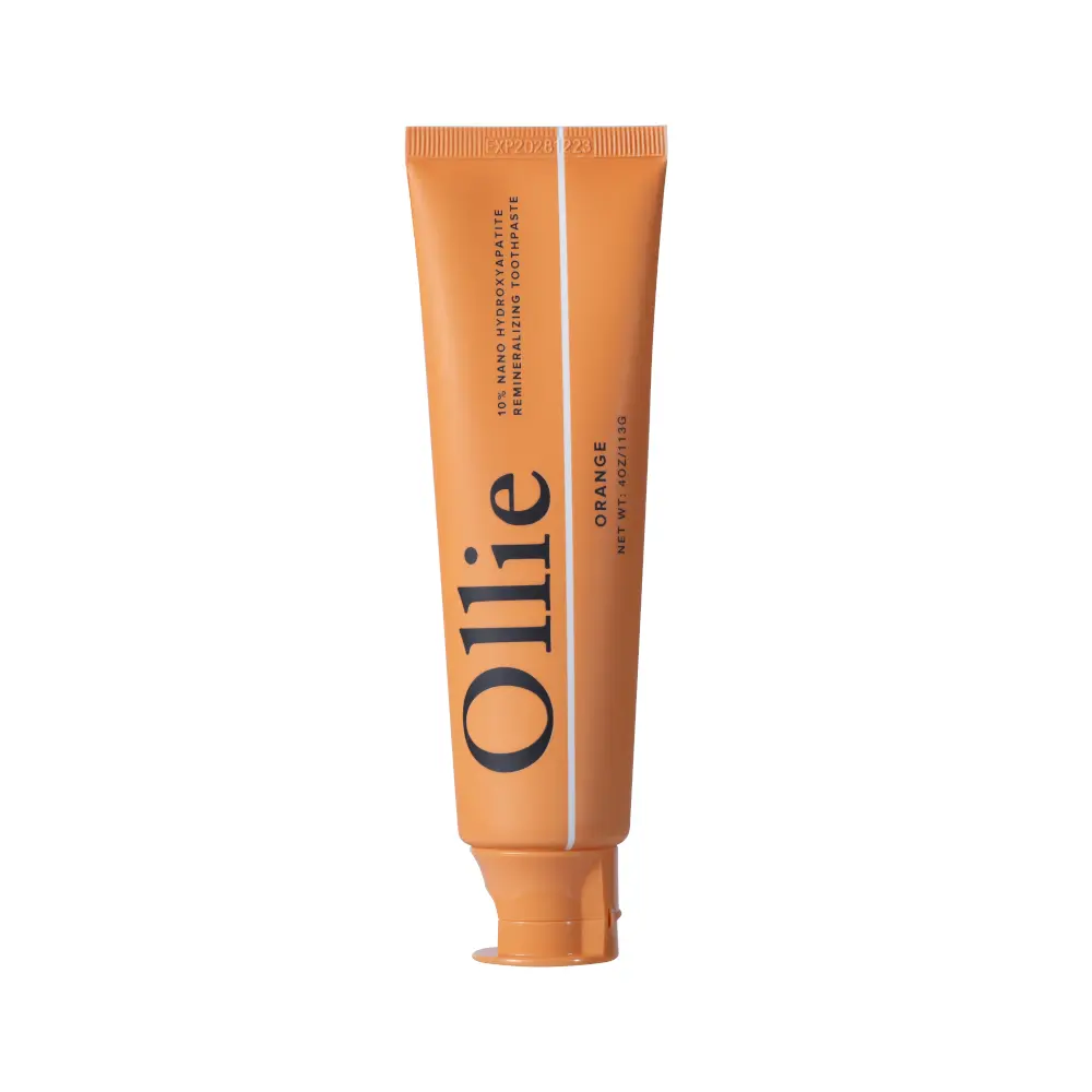 Ollie Fluoride-Free Hydroxyapatite Toothpaste | 10% Nano Hydroxyapatite | Orange Flavor | Enamel Support for Sensitive Teeth
