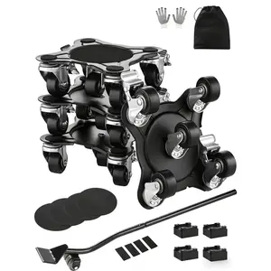 VEVOR Furniture Dolly, Maximum Load 1200 lbs, Heavy Duty Furniture Movers with 5 360 °   Rotation Wheels, Carbon Steel Panel, Furniture Lift Slider Tool Set for Appliances, Sofa, Fridge, Washing Machine