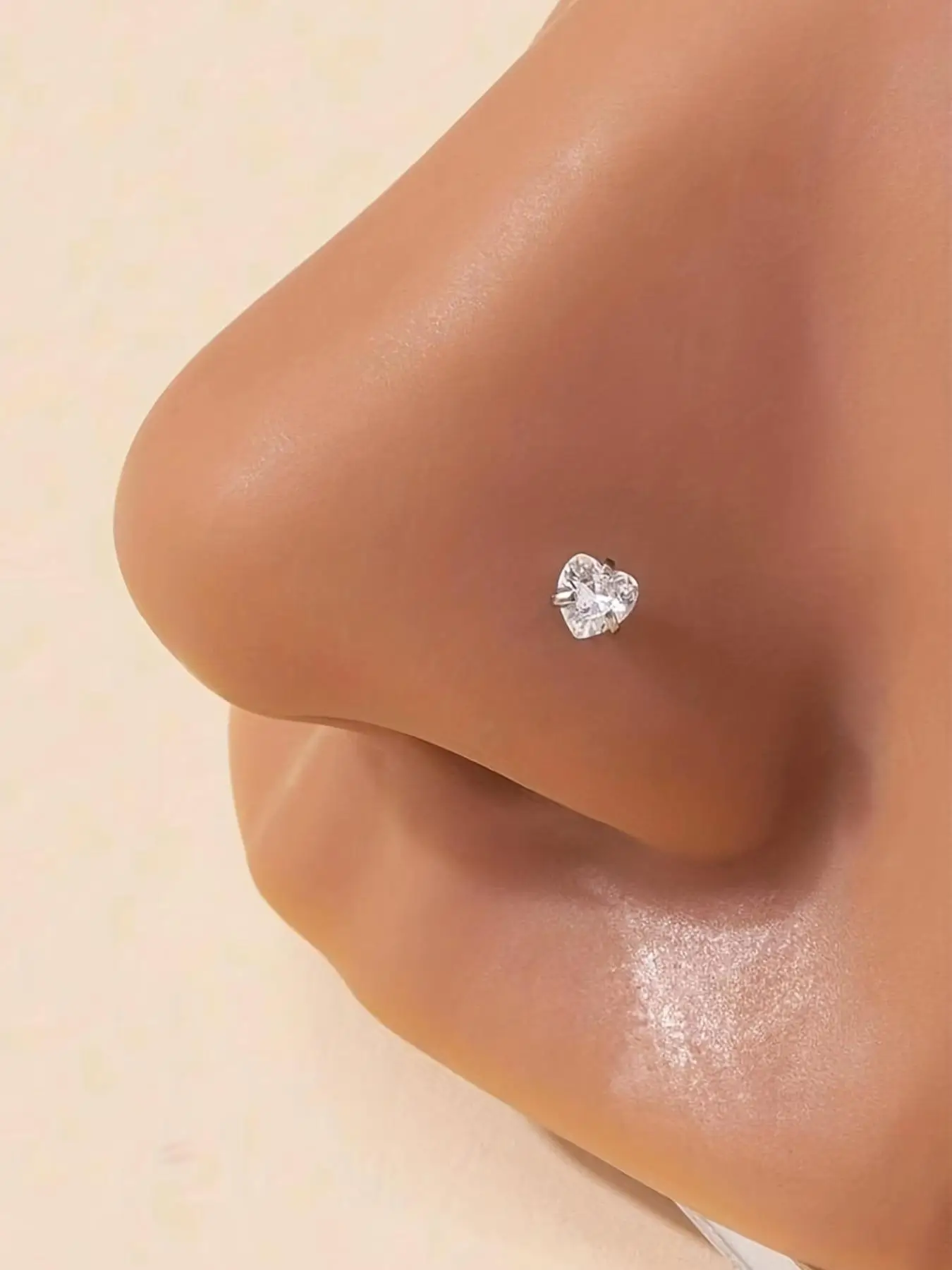 Valentine's Day Galentineday Outfit Rhinestone Decorated Nose Ring Gift, Punk Stainless Steel Nose Stud for Women & Men, Body Piercing Jewelry for Par