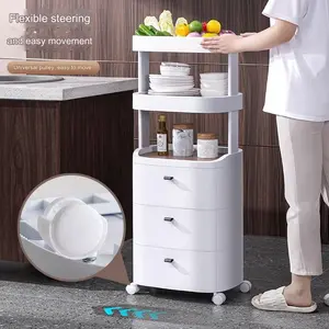 Indoor multi-layer storage cabinet Drawer type storage cabinet Household toilet bathroom plastic multi-layer storage cabinet Japanese bedroom bedside table