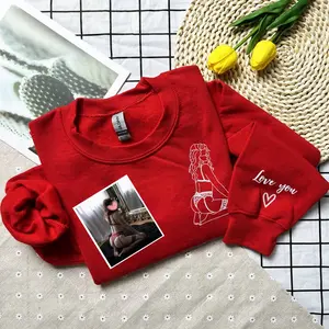 Custom Embroidered Spicy with Your Photo Sweatshirt, Personalized Girlfriend Spicy Photo Drawing Hoodie, Spicy Hoodie, Gift for Him