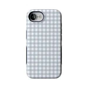 Casely iPhone 16e Case | Pastel Picnic | Blue Gingham | Bold Protective Design | Compatible with MagSafe