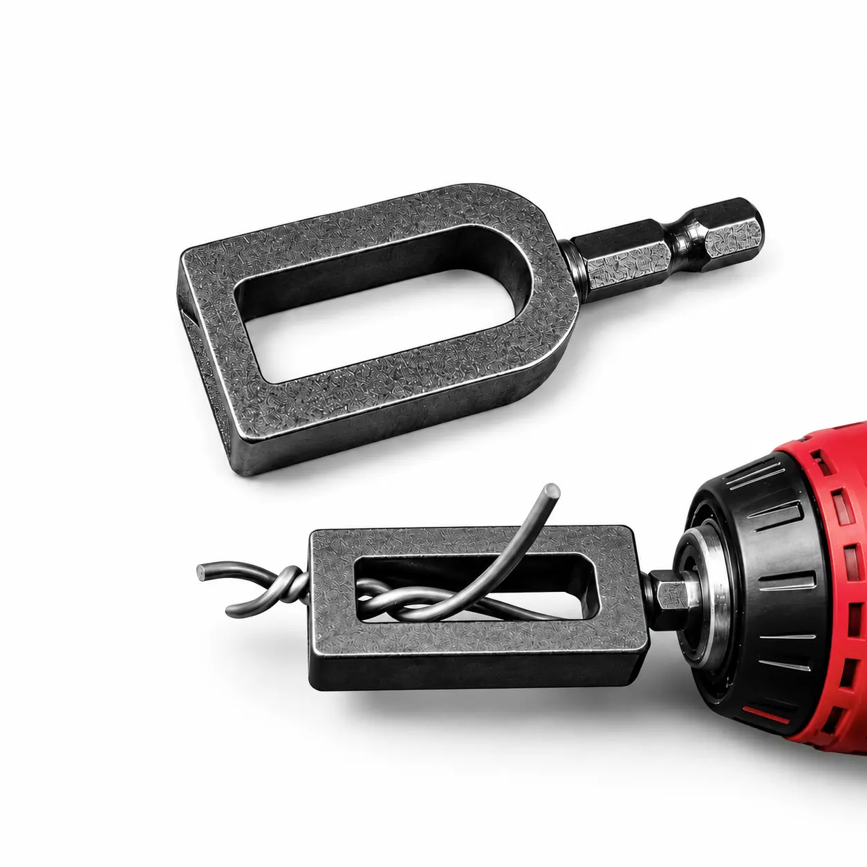 2PCS Professional Rebar Tie Wire Twisting Tool for Drills, 2PCS Heavy-Duty Steel Wire Twister with 6mm Hex Shank, Wire Knotting Tool for Construction, Rebar, Fence Wire and DIY Projects, Father’s Day Gift