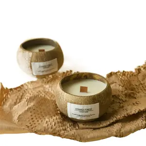 Coconut Shell Aromatherapy Candles Wholesale Custom Essential Oil Scented High-end Plant Wax Home Decoration Gift for Kitchen Bedroom Outdoor Artificial Tree Storage Basket