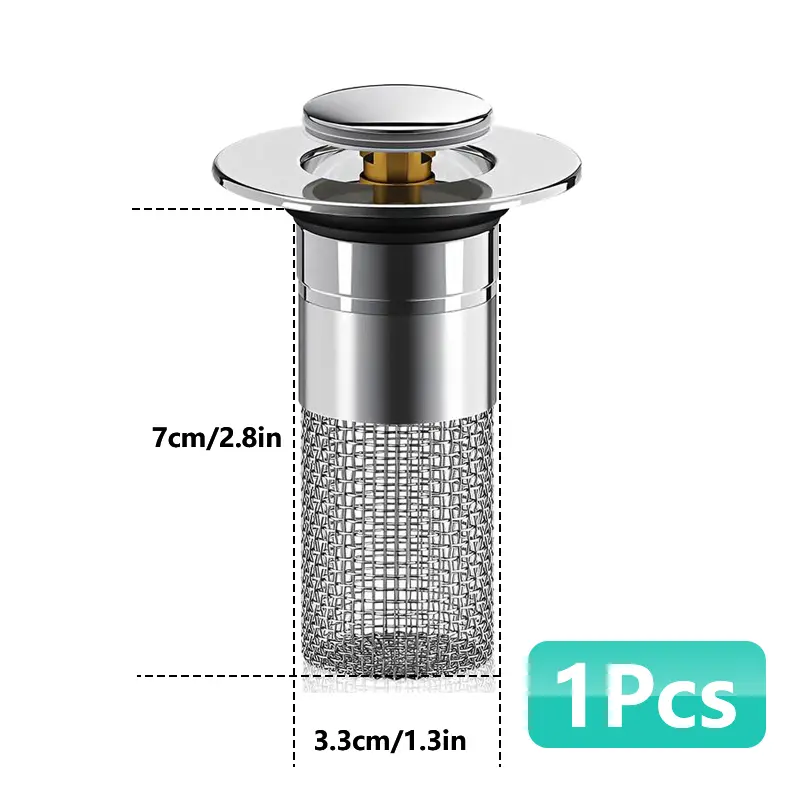 Stainless Steel Mesh Drain Protector Mesh Filter - 7x3.3cm/2.8x1.3in Universal Size, 1/2/3/4/5Pcs Grid Strainer for Kitchen, Bathtub Sinks