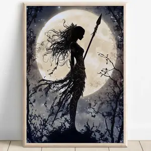 Athena Wall Art, Goddess Athena Canvas, Greek Goddess of the War, Greek Mythology Poster, Ancient Greece Poster, Divine Feminine Decor Unframed Canvas Poster 20X30 inch Room Gifts Colorful Ornaments Decoration Artistic